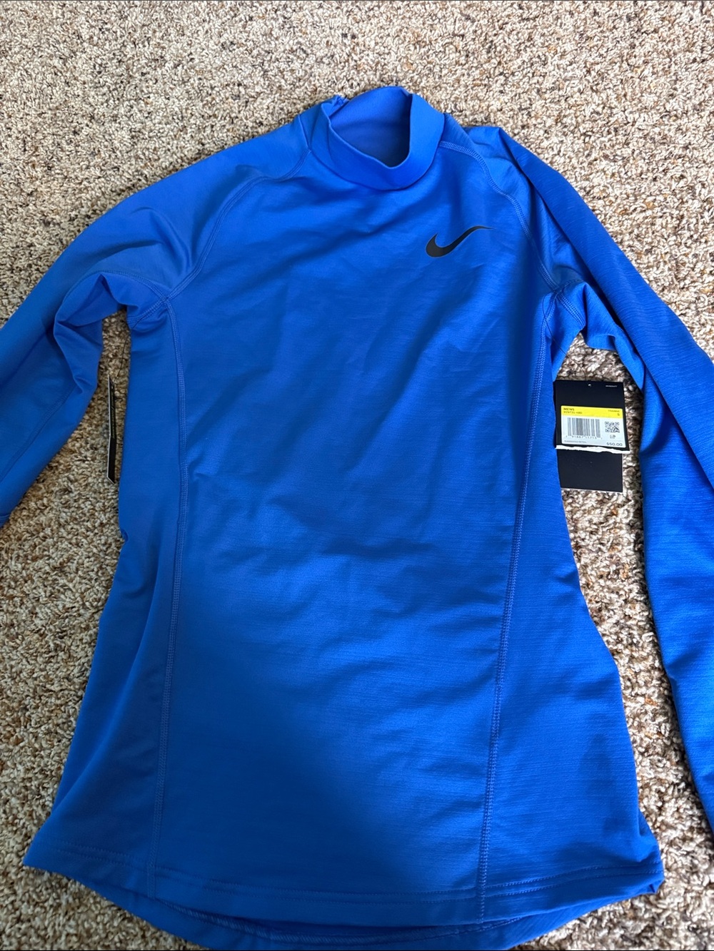 Nike Mens Royal Blue Long-Sleeve Therma